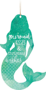 Mermaid Kisses & Christmas Wishes Shaped Ornament