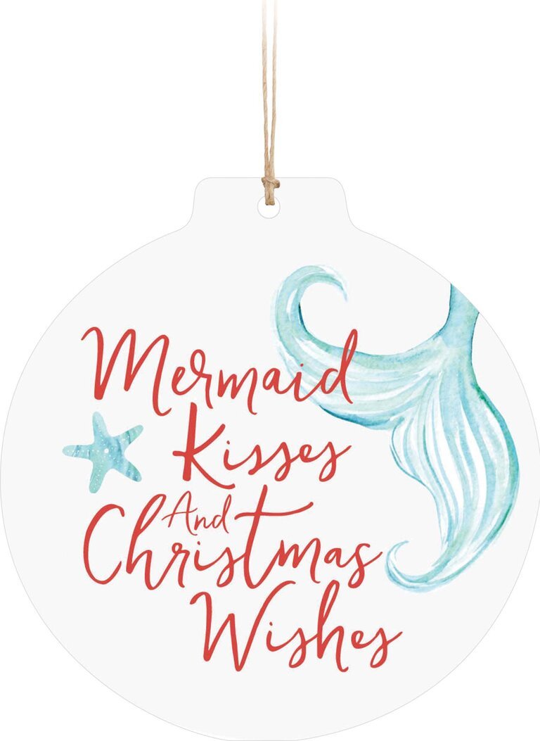 Mermaid Kisses & Christmas Wishes Ornament