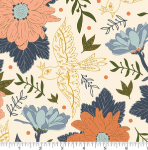 Phoebe Fabrics - Spring Promises - Golden Flower Bed - 1/2 YARD CUT