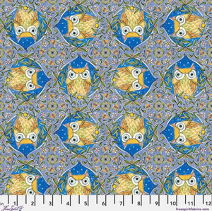 Freespirit - Well Owl Be - Nite Owl Blue - 1/2 YARD CUT