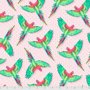 Tula Pink Daydreamer - Macaw Ya Later Dragonfruit - 1/2 YARD CUT