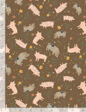 Load image into Gallery viewer, Timeless Treasures - Homestead - Tossed Pink &amp; Black Pigs - 1/2 YARD CUT
