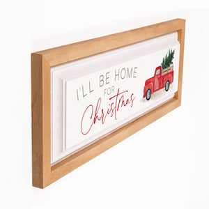 I'll Be Home for Christmas Red Truck Wall Decor