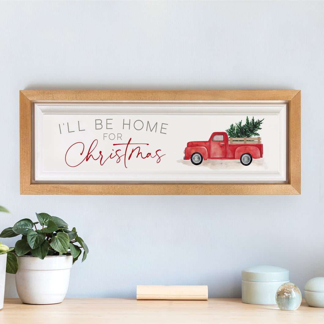 I'll Be Home for Christmas Red Truck Wall Decor
