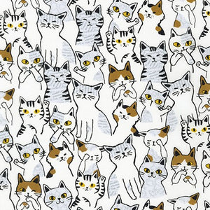 Robert Kaufman - Animal Club - Cats - 1/2 YARD CUT