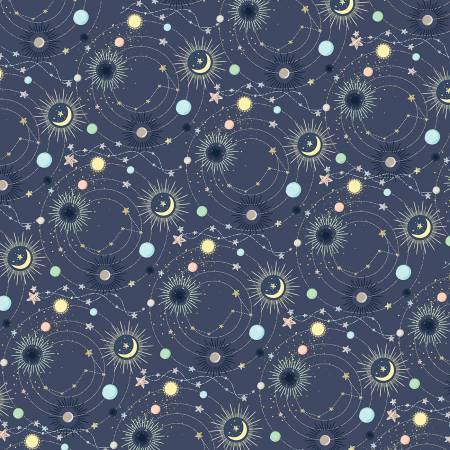 P&B Textiles - Solar System (Dark) - 1/2 YARD CUT