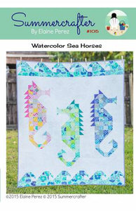 Watercolor Sea Horses Quilt Pattern