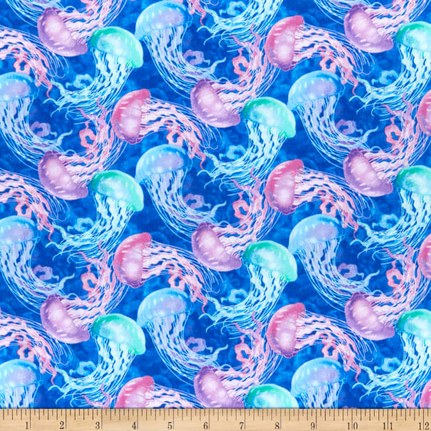 Studio E - Royal Jelly Fish - 1/2 YARD CUT – Dreaming of the Sea