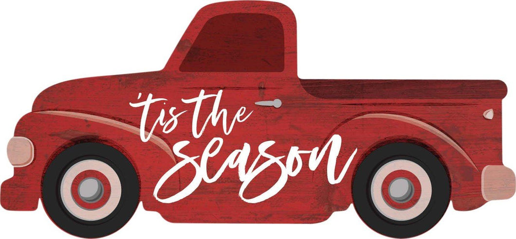 Tis the Season Red Truck Sign