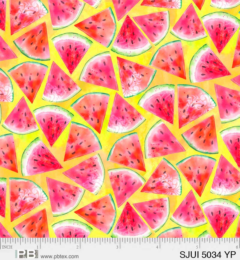 P&B Textiles - Sweet & Juicy - Tossed Watermelon Slices - 1/2 YARD CUT ...