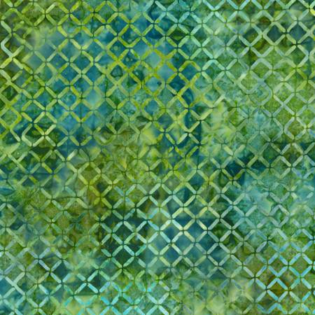 Robert Kaufman - Sonoma Vista Geometric Green Batik - 1/2 YARD CUT