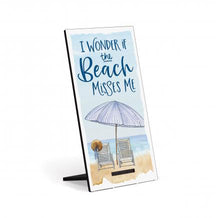 Load image into Gallery viewer, I Wonder if the Beach Misses Me Snap Sign Decor
