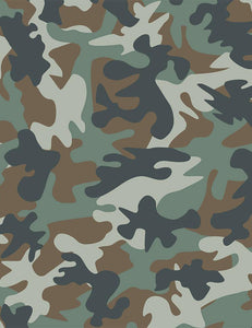 jungle forest green black tan brown camouflage camo jungle dear Stella fabric