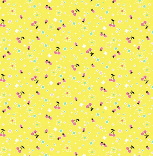 Blend Fabrics - Tiny Berries - Yellow - 1/2 YARD CUT - Dreaming of the Sea Fabrics