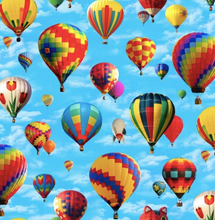Load image into Gallery viewer, Elizabeth&#39;s Studio - In Motion - Hot Air Balloons  - 1/2 YARD CUT
