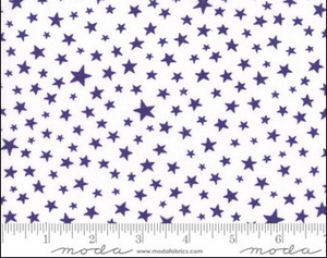 Moda Fabrics - Modafications - Purple & White Stars - 1/2 YARD CUT
