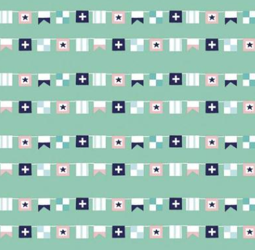 End of Bolt - Seaside Flags - Teal - 34