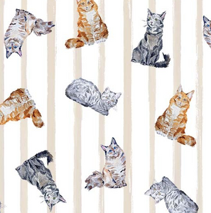 Michael Miller - Paws Up! - Crafty Cats - Line - 1/2 YARD CUT