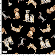 Load image into Gallery viewer, Michael Miller - Paws Up! - Dog Friendly - Black - 1/2 YARD CUT
