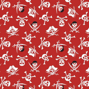 End of Bolt - Pirate Tales - Skulls Red - 33"