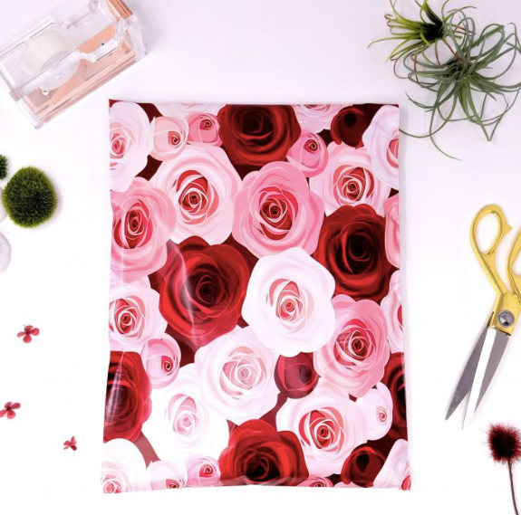 Rose Floral Polymailers 10”x13” Qty 100