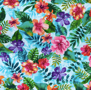 Timeless Treasures - Hibiscus - 1/2 YARD CUT