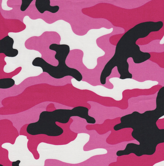 Quilting Treasures - Pink and Black Camouflage - 1/2 YARD CUT