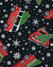 Load image into Gallery viewer, Timeless Treasures - Holiday Cars and Trees - 1/2 YARD CUT
