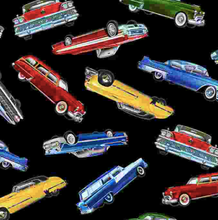 Load image into Gallery viewer, Timeless Treasures - Classic Cars - Tossed - 1/2 YARD CUT
