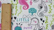 Load image into Gallery viewer, Craft Cotton Company - Sweet Little Seahorses - Main - 1/2 YARD CUT - Dreaming of the Sea Fabrics
