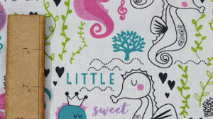 Craft Cotton Company - Sweet Little Seahorses - Main - 1/2 YARD CUT - Dreaming of the Sea Fabrics