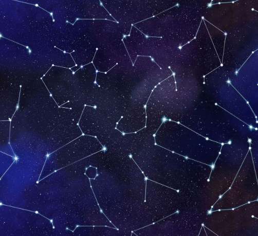 Elizabeth's Studio - In Space - Constellations Royal - 1/2 YARD CUT - Dreaming of the Sea Fabrics