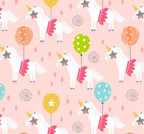 End of Bolt - Calliope - Unicorns Pink - BY THE HALF YARD - Dreaming of the Sea Fabrics