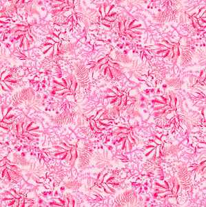 blooming ocean pink floral seaweed algae kelp fabric