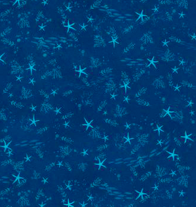 blooming ocean blue starfish fabric