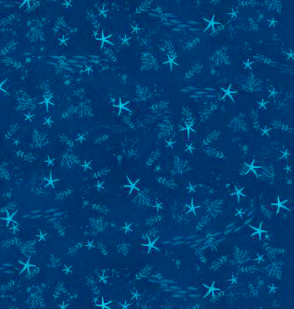 blooming ocean blue starfish fabric