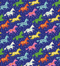 Load image into Gallery viewer, royal galloping unicorns purple clothworks stars
