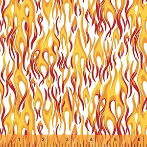 hold the line white flame fabric