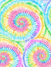 Load image into Gallery viewer, Timeless Treasures - Pastel Tie-Dye Rainbow Swirl - 1/2 YARD CUT

