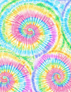 Timeless Treasures - Pastel Tie-Dye Rainbow Swirl - 1/2 YARD CUT