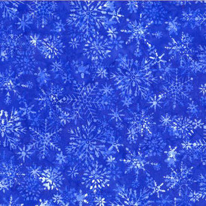 Hoffman - Snowflakes Lapis Bali Batik - 1/2 YARD CUT