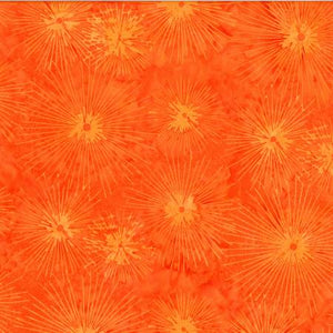 Hoffman - Pumpkin Burst Bali Dots Batik - 1/2 YARD CUT
