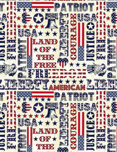 Load image into Gallery viewer, Timeless Treasures - Patriotic Typography - 1/2 YARD CUT
