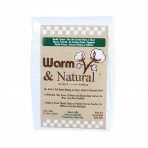 Warm & Natural - 100% cotton Batting - Baby Size 45" x 60"