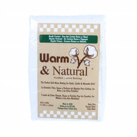 Warm & Natural - 100% cotton Batting - Baby Size 45