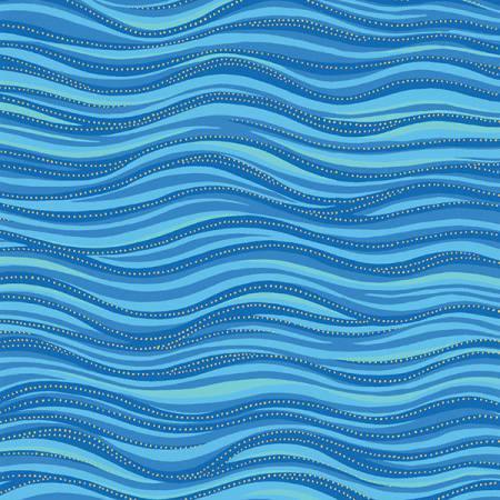 Clothworks - Blue Wave Metallic - 1/2 YARD CUT - Dreaming of the Sea Fabrics