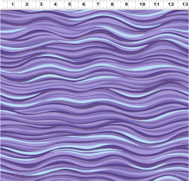 Clothworks - Basic Wave - Dark Purple - 1/2 YARD CUT