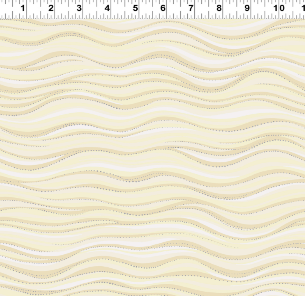 Clothworks - Basic Wave - Light Cream - 1/2 YARD CUT