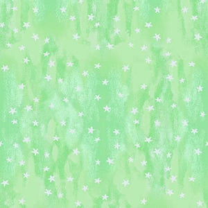 Clothworks - Light Green Christmas Stars- 1/2 YARD CUT - Dreaming of the Sea Fabrics