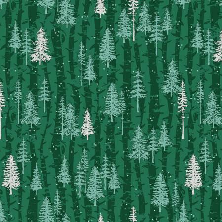 Clothworks - Scandinavian Winter - Boreal Forest - 1/2 YARD CUT